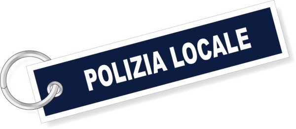 Portachiavi ricamato Polizia Locale