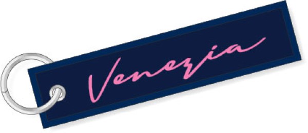 Portachiavi Ricamati Venezia blu rosa