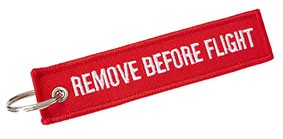 Portachiavi Remove Before Flight Stock