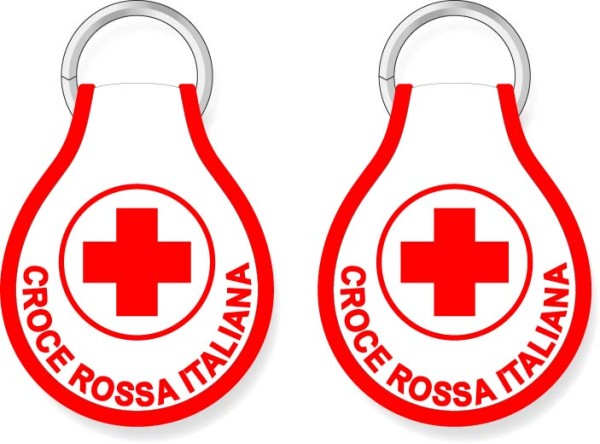 Portachiavi ricamo Croce Rossa Italiana