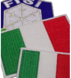 Sci Club Bandiera Italia Panno Distintivi ricamati